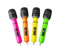 5 Pcs 40 cm Assorted Inflatable Microphone Toys, Blow Up Musical Instrument Props for Kids and Adults, Party Bag Fillers for Fancy Dress, Stag Do, Hen Night, Birthdays and Rock Star Themed Parties