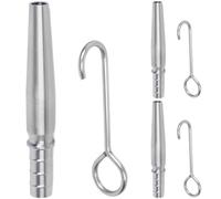 5 Pcs 5/16 in Stainless Steel Maple Spouts with Hooks, 2 in / 5 cm Long Maple Syrup Taps, Food-Safe 304 Stainless Steel Spiles, Tapping Spiles for Sap Collection and Homemade Syrup Making
