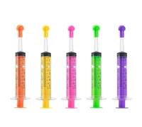 5 PCS 5ML Plastic Syringe with Cap Individually Wrapped No Needle Syringe Colourful Colostrum Syringes for Liquid Measuring Dispensing Animal Feeding Plant Watering
