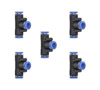 5 Pcs 5mm x 5mm x 5mm Pneumatic T Shaped 3 Way Tube Reducer Connector,Quick Push to Connect Tee Fitting