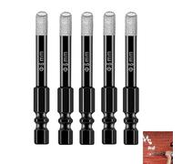 5 Pcs 6mm Diamond Drill Bits, Porcelain Tile Drill Bit, 1/4" Hex Shank 6mm Dry Diamond Drill Bits Set for Drilling Granite, Ceramic, Porcelain, Marble, Hard Tile, Stone, Glass & More