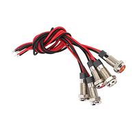 5 Pcs 6mm LED Panel Indicator Lamp Waterproof Metal Dash Warning Lights for Motorcycle Car Truck Boat 1NO DC12-24V