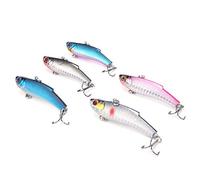 5 Pcs 7cm/20g Swimbait Artificial Fishing Lures, Hard Baits with Treble Hook, Fast Diving ABS Plastic Fishing Tackle, Realistic 3D Fish Eye Design for Bass Tuna Kingfish