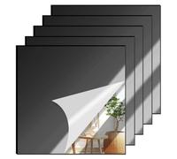 5 Pcs 8 x8 Inch Acrylic Mirror Sheet 1/8 Inch Thick Rigid Opaque Glossy Mirror, Black Reflective Plexiglass Mirror Sheets (5, Black, 8 x8inch)