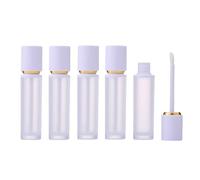 5 Pcs 8ml White Lip Gloss Tubes Empty Refillable Plastic Lip Gloss Containers Bottle Vials for Women DIY Homemade Lipstick Lip Gloss Makeup Storage