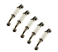 5 Pcs 96MM Hardware Accessories, Ceramic Knobs with Cream Cracked Glaze, Cabinet Doors, Furniture, Drawer Handles, Retro Simple and Chic.