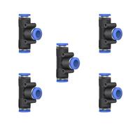 5 Pcs 9mm x 9mm x 9mm Pneumatic T Shaped 3 Way Tube Reducer Connector,Quick Push to Connect Tee Fitting
