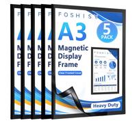 5 Pcs A3 Magnetic Frame, Self Adhesive Magnetic Sign Document Holder, Black