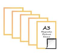 5 Pcs A3 Magnetic Picture Frames, Self-Adhesive Magnetic Diamond Painting Frame, Waterproof, Transparent Magnetic for Notes, Certificates, Posters, Documents, Displays