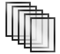 5 Pcs A4 Magnetic Frames, Magnetic Picture Frames Display Frame, Black Adhesive Peel and Stick Picture Framess, for Documents Notices Photo Pictures