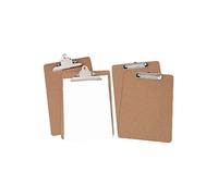 5 Pcs A5 Clipboard Wooden Hardboard with Chrome Clip and Mental Hanging Hooks Memo File Clip Board Menu Board Document Holders for Office Warehouse Home School