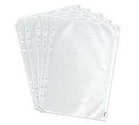5 Pcs A5 Plastic Zipper Budget Binder Pockets,A5 Size 6Hole Plastic Binder Zipper Folders Waterproof Loose Leaf Bags Notebook Documents,Photo,Bills Organizer Money Cash Envelope Punch Wallet Organiser