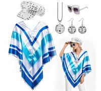 5 Pcs Abba Outfits with Hat, Square Sunglasses, Abba Fancy Dress Costume