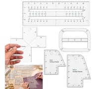 5 Pcs Acrylic Bag Making Templates Set, Multi-Function Sewing Templates Kit for DIY Handbag & Purse Construction, Precision Pattern Stencils for Zipper Pockets, Boxy Corners & Curved Edges