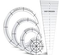 5 Pcs Acrylic Quilting Template Ruler 10 Inch Dresden Plate Template for Quilting Blanket Making Clothing Craft DIY(Transparent)