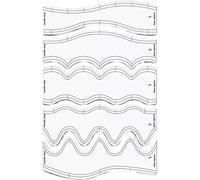 5 Pcs Acrylic Wave Ruler Quilting Stencils DIY Drawing Template Measure Tailor Soft Patchwork