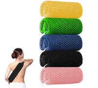 5 PCS African Wash Net, 35×60cm Net Sponge, Shower Net, Stretch Length to 43.3in for Back Scrubbing, Daily Shower Routine & Traditional Bathing (Pink, Green, Blue, Black, Yellow)