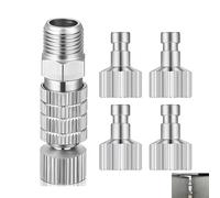 5 Pcs Airbrush Quick Release, Coupling Disconnect Adapter Kit, 1/8 Inch Female Connector and Male Plug, Durable Quick Connect Fittings for Airbrush and Air Compressor Hose Accessories Gun Connection