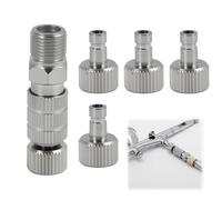 5 Pcs Airbrush Quick Release Coupling Disconnect Adapter Kit, Including 1 Unadjusted Quick Connector and 4 Male Connectors, with 1/8 Threaded Connection, Air Compressor Fittings, Air Fittings