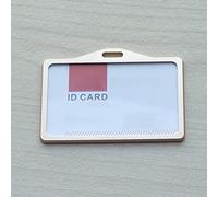 5 Pcs Alloy Aluminium ID Card Badge Holder For Lanyard Retractable Horizontal Rose-Gold