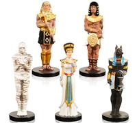 5 Pcs Ancient Egyptian Figurines Resin Miniature Egyptian Mummy Pharaoh Anubis Statue Egyptian Decor Egyptian Gods for Home Decor Christmas Party Gifts