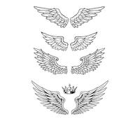 5 Pcs Angel Wings Temporary Tattoo Sticker Female Herbal Waterproof Simulated Tattoo Long-Lasting And Does Not Fade