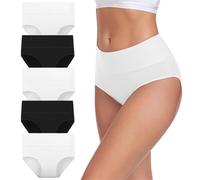 5 Pcs Anti Wedgie Underwear for Women, Women's Cotton Underwear High Waisted Full Coverage Panties, No Show Underwear 5 Pack (5Pcs-I,M)
