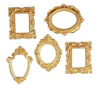 5 PCS Antique Picture Frames Baroque Retro Resin Vintage Picture Frames Oval Rectangular Shield Vintage for Home Decor Photography