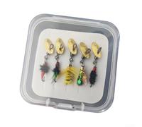 5 Pcs Assorted Fly Fishing Hooks Set Bee And Midge Pattern Lures For Trout Bass Freshwater Saltwater Angling Metal Tackle Kit Multicolored(Fish hook 14#)