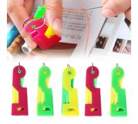 5 Pcs Automatic Needle Threader,Plastic Automatic Needle Threader UK,Simple Needle Threaders Hand Sewing Automatic Needle Threaders for Hand Sewing and DIY Threading Tool(Random Color)