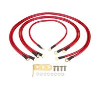 5 Pcs Automotive Ground Wire Kit - Boost Start Performance & Electrical Efficiency for Car, Boat, Truck, SUV - DC 0 to 48V Copper Clad Aluminium PVC Cable Set, Red (Red)