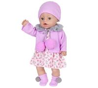 5 Pcs Baby Doll Clothes Purple Dress Coat Socks Hat Sets for 14-18 Inch Doll, Baby Doll Outfits Accessories for 35-45 cm, Sweet Dolls Clothes for Kids Birthday