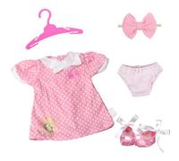 5 Pcs Baby Dolls Clothes for 14-18 Inch Baby Doll, Pink Sweet Bow Baby Doll Outfit for 35-45cm Dolls, New Doll Clothes with Polka Dot Skirt Headband Underpants Hanger Ballet Shoes, Gifts for Girls