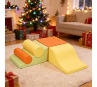 5 PCS Baby Soft Foam Blocks,Kids Lightweight Activity Frame Set with Ramp,Toddler Indoor Climb and Crawl Play Equipment for Sensory Motor Skills,Montessori Playground Toy,Gift for Girls Boys(Orange)