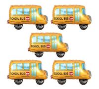 5 PCS Back to School Balloons, School Bus Kindergarten Balloon for Classroom Welcome Back to School Decorations Large Aluminum Foil Balloon Set First Day of School Party