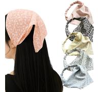 5 Pcs Bandana, Floral Bandanas for Women, Cotton Headscarves, Lightweight Hair Accessories for Daily Fashion and Outdoor Activities