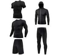 5 Pcs Base Layer Compression Set for Men Sale Clearance Fitness Gym Clothing Set Extreme Thermal Underwear Set Sport Compression Suit Thermal Quick Dry Base Layers for Mountaineering Cycling