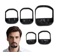 5 Pcs Beard Shaping Templates Kit - Goatee Stencil Guides with Ergonomic Handles for Men, ABS Facial Hair Trimming Tool for DIY Grooming (5 Sizes)