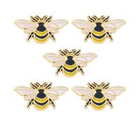 5 Pcs Bee Brooches Modesty Pins Set - Cartoon Honey Brooch, Bee Shape Pin, Metal Pin Badges Bee Gifts, For Jacket Backpack Dress & Other Ornament Clothing Decoration Badge Backpack