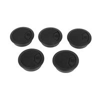 5 Pcs Black 70mm Dia Round Plastic Cable Hole Covers for Computer Desk