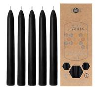 5 pcs Black Danilovo Natural Beeswax Taper Candles - Sustainable, Long-Burning Beeswax Tapered Candles for Every Occasion & Candlestick - Honey-Scented, Pure Beeswax Candles for Cozy Home