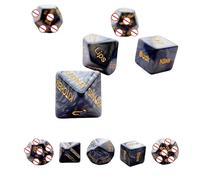 5 pcs Black Dice Cubes, Carved With Many Action Patterns, Humorous Accessories, Original Couple Gift - K+3