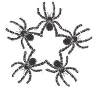 5 Pcs Black Embroidered Spider Patch for Dresses and Shirts Sew