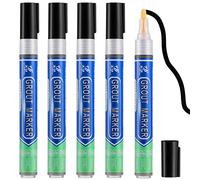 5 Pcs Black Grout Pens, Tile Paint Marker Grout Repairer, Tile Grout Reviver Pens For Exterior Repair Of Bathroom, Kitchen, Porch And Patio Tile Grout Joints