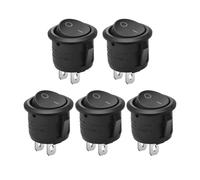 5 Pcs Black Round Rocker Switch,12v switch,on off switch,Rocker on off, rocker switch,2 Pin Car Switches for Car, Boat, Homehold Application(5Pcs 12V Black)
