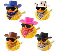 5 Pcs Black Rubber Ducks, Mini Cruising Ducks for Bath Time Fun, Car Dashboard Decorations, Party Favors, Office Desk Accessories, Durable Floating Rubber Duck Toys for Kids and Adults