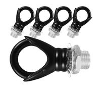 5 Pcs Black Zinc Alloy Closed Loop Hook Ring for Hanging Lights | Chain Extension Fitting, Secure Support Point, Indoor Workshop Use, Wind Chimes and Planter Suspension