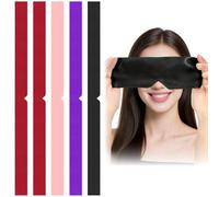 5 Pcs Blindfold for Adults Couples, Soft Imitated Silk Sleep Mask, Adjustable Blackout Eye Cover for Adults Couples Yoga,Travel, Nap, Meditation (Black, Purple, Pink, 2 Wine Red)