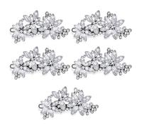 5 Pcs Bling Flower Hair Clips Rhinestone Hair Clip, Silver Wedding Hair Pins Crystal Flower Bridal Diamond Hair Accessories for Brides Bridesmaid Women Girls