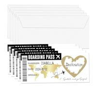 5 Pcs Boarding Pass Scratch Card, Holiday Scratch Card Reveal, Personalised Holiday Reveal Scratch Cards & Revealing Holidays Golden Surprise Ticket Gift for Family Lover Friends